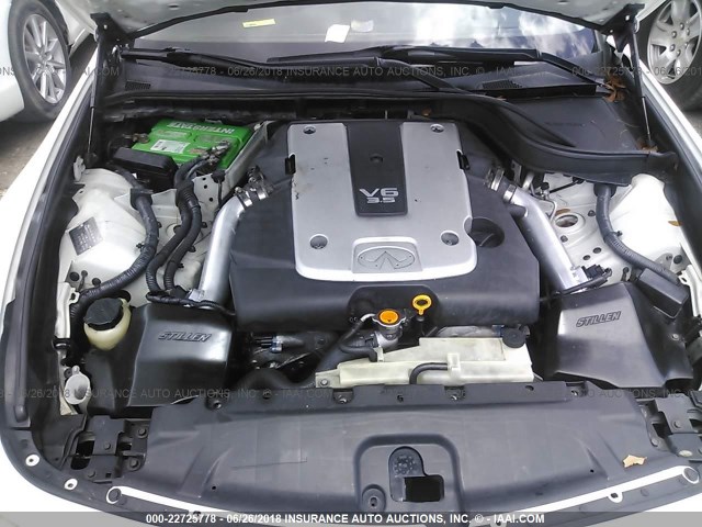 JNKBV61E77M719710 - 2007 INFINITI G35 WHITE photo 10