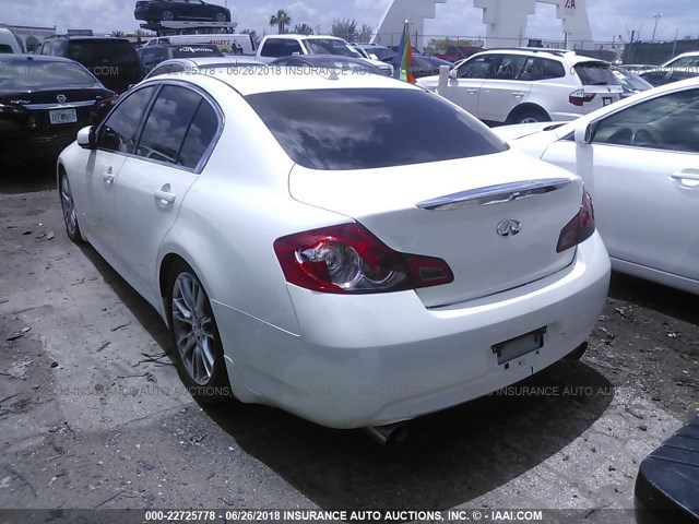 JNKBV61E77M719710 - 2007 INFINITI G35 WHITE photo 3