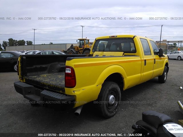 1FT8W3A64BEA95822 - 2011 FORD F350 SUPER DUTY YELLOW photo 4