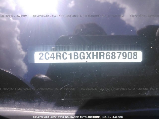 2C4RC1BGXHR687908 - 2017 CHRYSLER PACIFICA TOURING L ვერცხლისფერი ფოტო 9