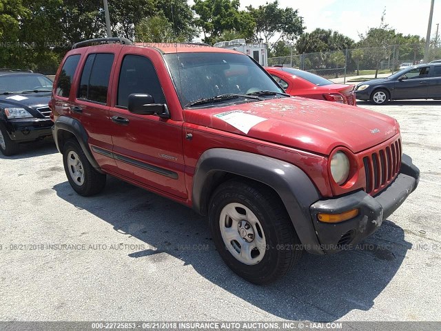 1J4FK48194W273685 - 2004 JEEP LIBERTY SPORT RED photo 1