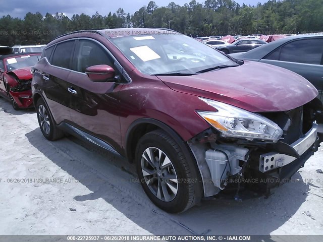 5N1AZ2MG0HN111770 - 2017 NISSAN MURANO S/SL/SV/PLATINUM RED photo 1