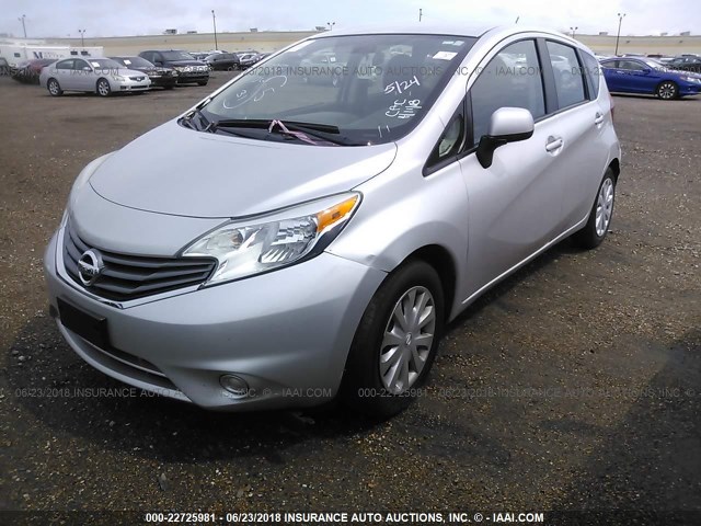 3N1CE2CP3EL418021 - 2014 NISSAN VERSA NOTE S/S PLUS/SV/SL SILVER photo 2