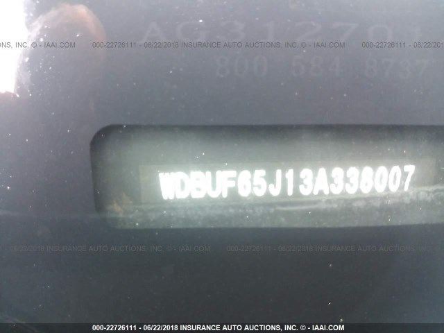 WDBUF65J13A338007 - 2003 MERCEDES-BENZ E 320 SILVER photo 9