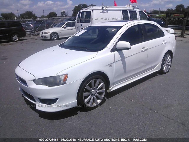 JA3AU86U38U002992 - 2008 MITSUBISHI LANCER GTS WHITE photo 2