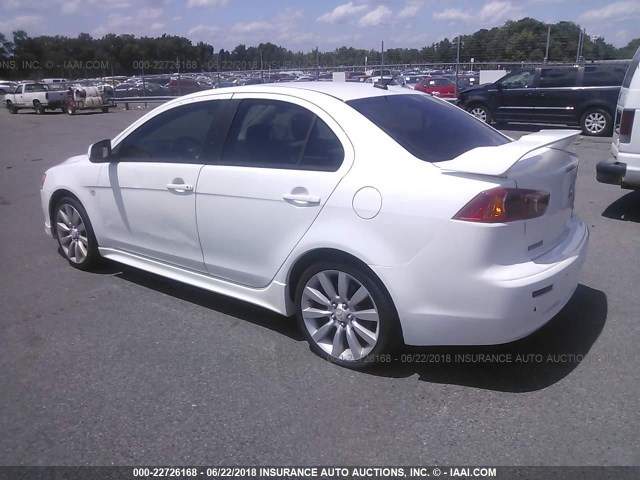 JA3AU86U38U002992 - 2008 MITSUBISHI LANCER GTS WHITE photo 3