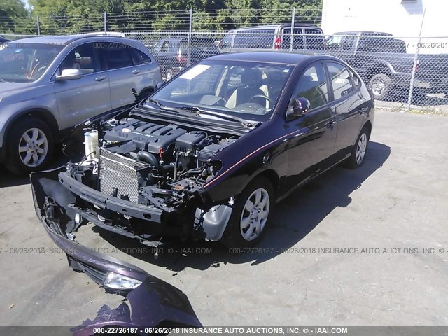 KMHDU46D27U075935 - 2007 HYUNDAI ELANTRA GLS/SE/LIMITED MAROON photo 2