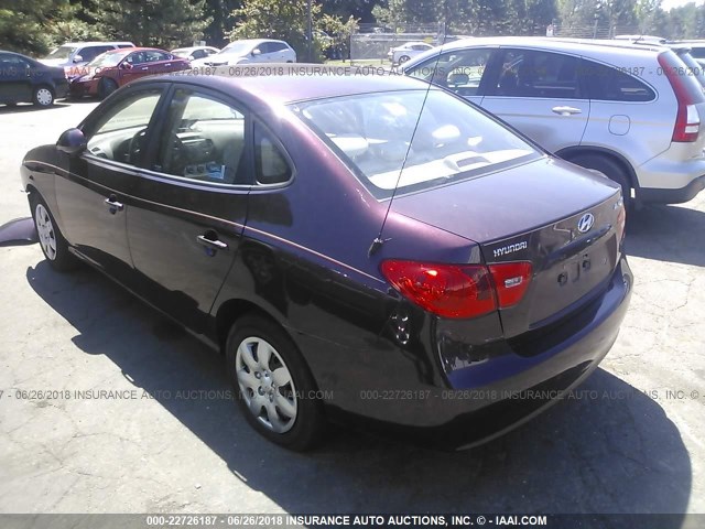 KMHDU46D27U075935 - 2007 HYUNDAI ELANTRA GLS/SE/LIMITED MAROON photo 3