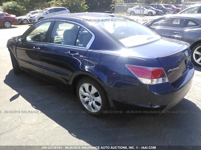 1HGCP26868A092823 - 2008 HONDA ACCORD EXL BLUE photo 3