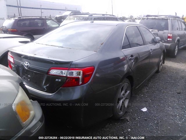 4T1BK1FK7CU008154 - 2012 TOYOTA CAMRY SE/XLE GRAY photo 4