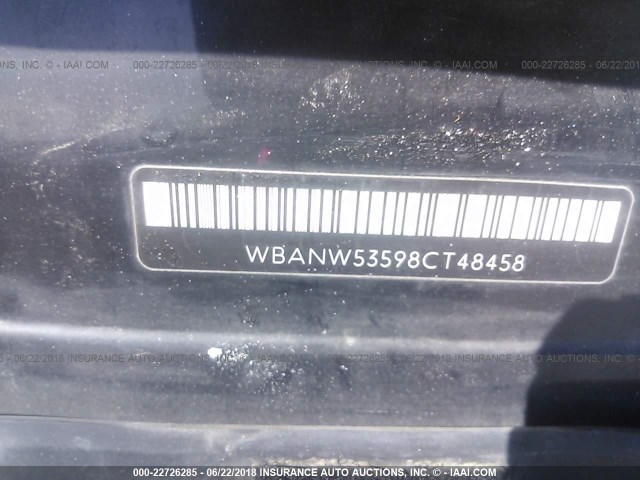 WBANW53598CT48458 - 2008 BMW 550 I BLACK photo 9