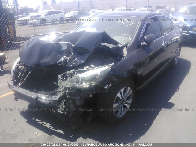 1HGCR2F37DA050699 - 2013 HONDA ACCORD LX BLACK photo 2