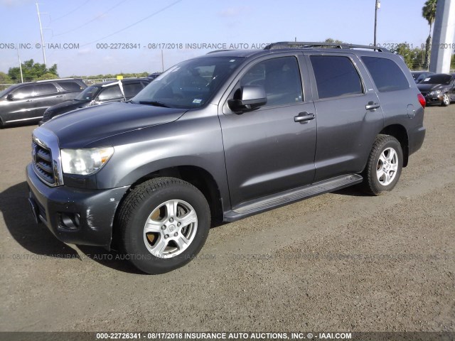 5TDZM5G13BS002896 - 2011 TOYOTA SEQUOIA SR5 GRAY photo 2