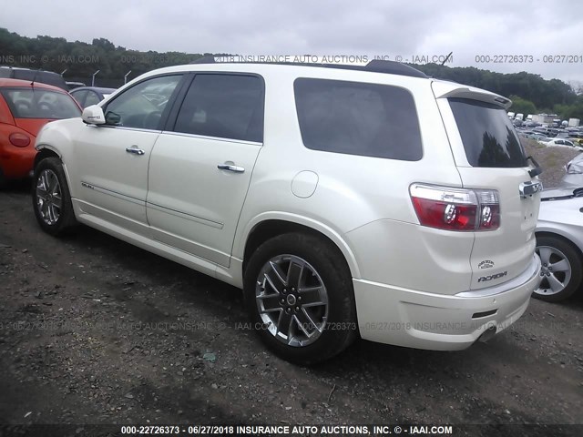 1GKKVTED1CJ331390 - 2012 GMC ACADIA DENALI WHITE photo 3