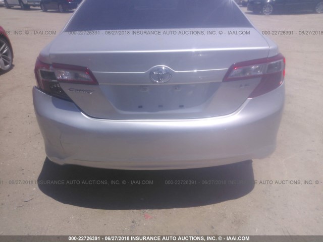 4T4BF1FK1DR332986 - 2013 TOYOTA CAMRY L/SE/LE/XLE SILVER photo 6