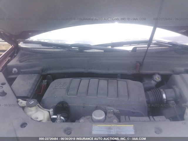 1GKLRMED7AJ139726 - 2010 GMC ACADIA SLT-1 Czerwony zdjęcie 10