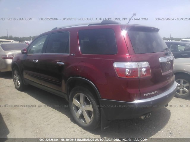 1GKLRMED7AJ139726 - 2010 GMC ACADIA SLT-1 Czerwony zdjęcie 3