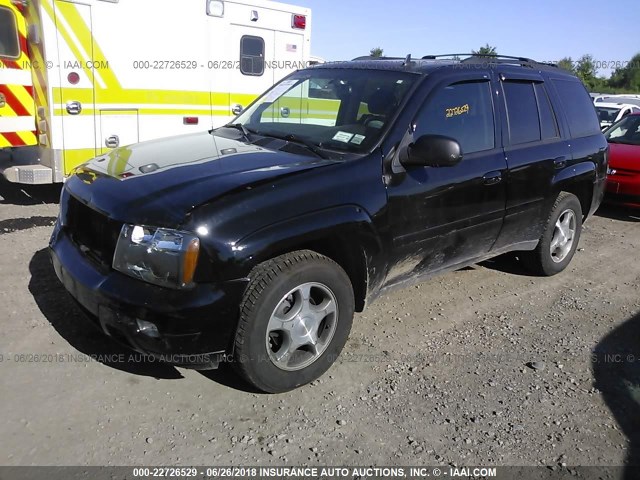 1GNDT33S492112316 - 2009 CHEVROLET TRAILBLAZER LT BLACK photo 2