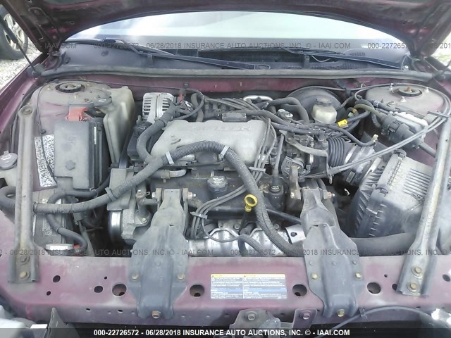 2G4WS52J641152801 - 2004 BUICK CENTURY CUSTOM MAROON photo 10