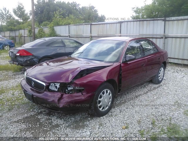 2G4WS52J641152801 - 2004 BUICK CENTURY CUSTOM MAROON photo 2