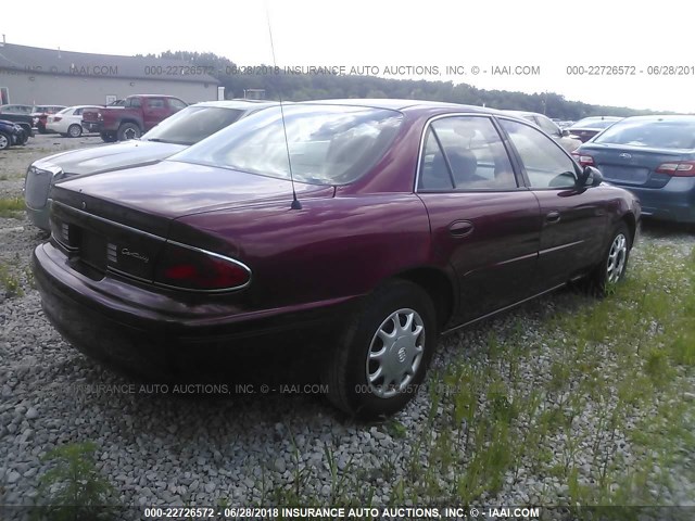 2G4WS52J641152801 - 2004 BUICK CENTURY CUSTOM MAROON photo 4