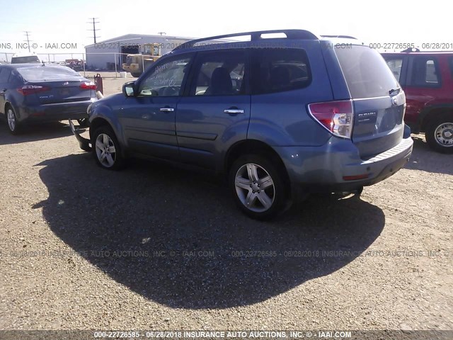 JF2SH6DC4AH714694 - 2010 SUBARU FORESTER 2.5X LIMITED BLUE photo 3