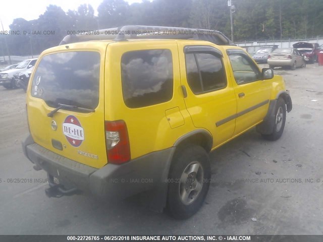 5N1ED28YX3C691066 - 2003 NISSAN XTERRA XE/SE YELLOW photo 4