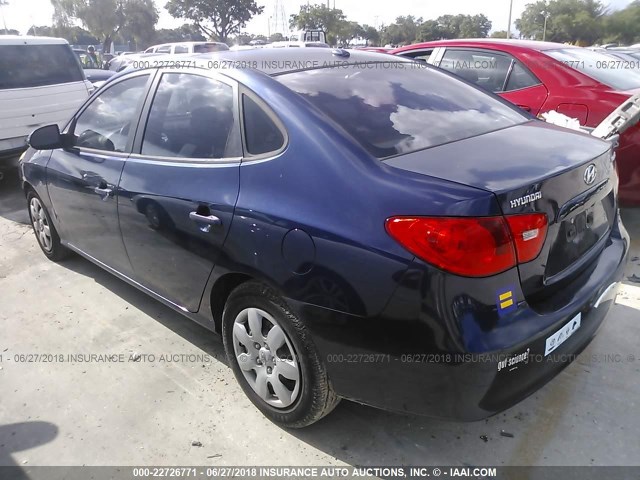 KMHDU46D09U634028 - 2009 HYUNDAI ELANTRA GLS/SE BLUE photo 3