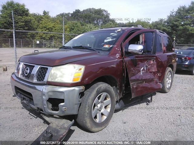 5N1AA08B64N715103 - 2004 NISSAN ARMADA SE/LE BURGUNDY photo 2