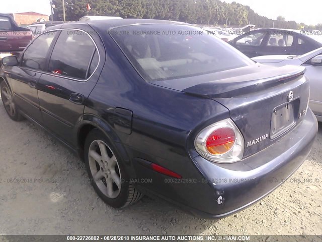 JN1DA31D32T437433 - 2002 NISSAN MAXIMA GLE/GXE/SE BLUE photo 3