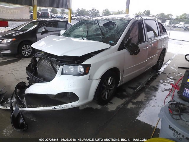 2C4RDGEG1ER385592 - 2014 DODGE GRAND CARAVAN R/T WHITE photo 2