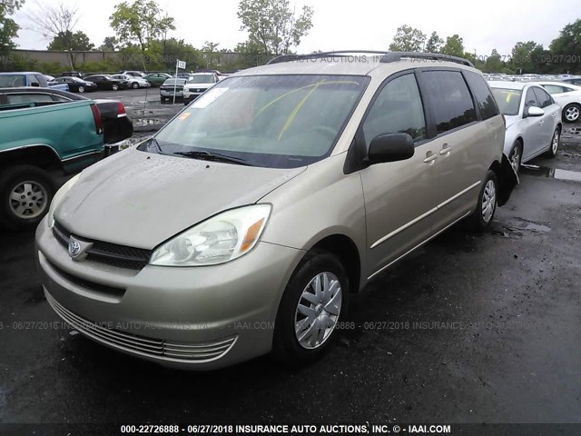 5TDZA23C04S168343 - 2004 TOYOTA SIENNA CE/LE TAN photo 2