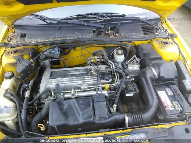 1G1JH12F827432746 - 2002 CHEVROLET CAVALIER LS SPORT YELLOW photo 10