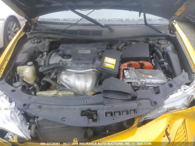 4T1BD1FKXEU135798 - 2014 TOYOTA CAMRY HYBRID/LE/XLE 黄色 照片 10