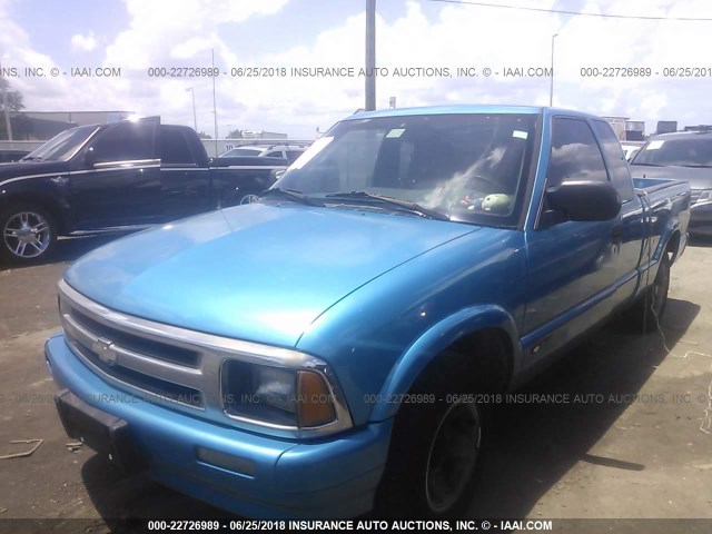 1GCCS19ZXS8232088 - 1995 CHEVROLET S TRUCK S10 BLUE photo 2