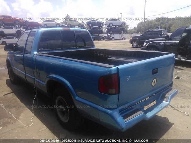 1GCCS19ZXS8232088 - 1995 CHEVROLET S TRUCK S10 BLUE photo 3