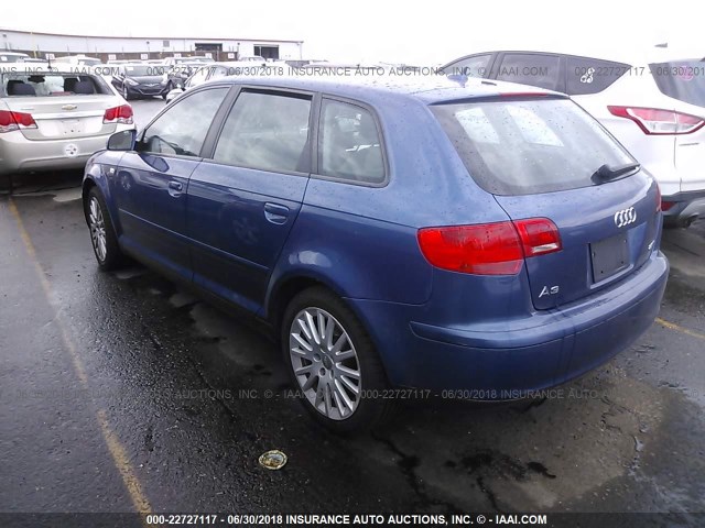 WAUNF78P77A104761 - 2007 AUDI A3 2.0 PREMIUM BLUE photo 3