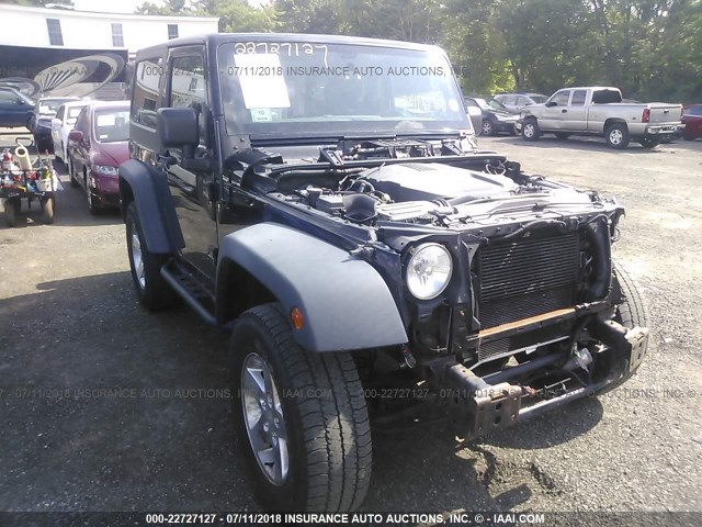 1C4AJWAG7CL180287 - 2012 JEEP WRANGLER SPORT BLACK photo 1