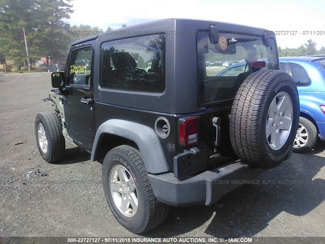 1C4AJWAG7CL180287 - 2012 JEEP WRANGLER SPORT შავი ფოტო 3