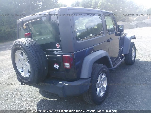 1C4AJWAG7CL180287 - 2012 JEEP WRANGLER SPORT BLACK photo 4