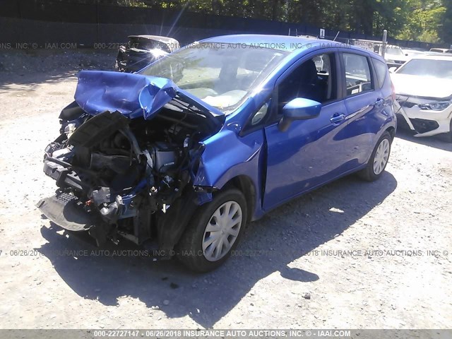 3N1CE2CP1FL375834 - 2015 NISSAN VERSA NOTE S/S PLUS/SV/SL/SR BLUE photo 2