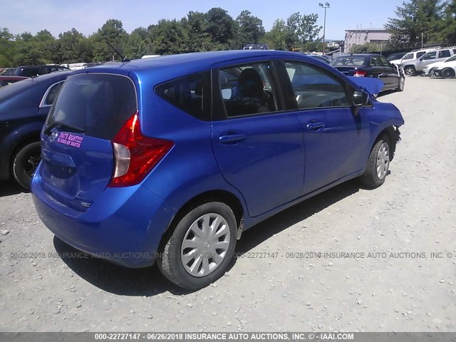 3N1CE2CP1FL375834 - 2015 NISSAN VERSA NOTE S/S PLUS/SV/SL/SR BLUE photo 4