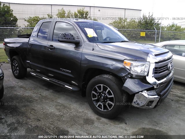 5TFRM5F16FX090411 - 2015 TOYOTA TUNDRA DOUBLE CAB SR/SR5 GRAY photo 1