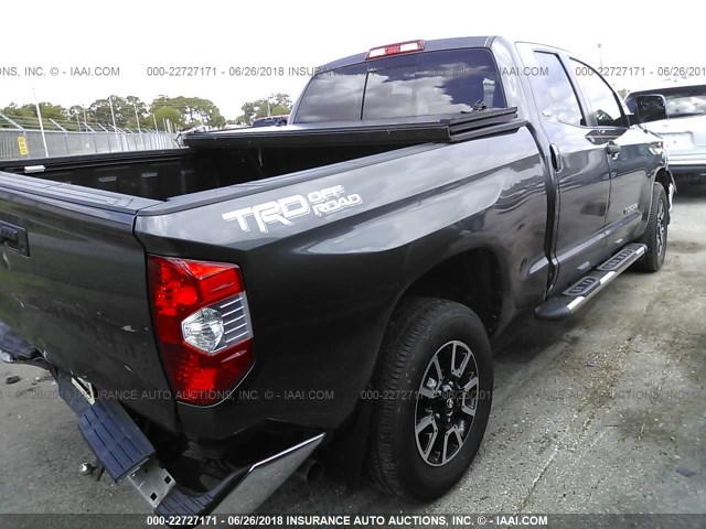 5TFRM5F16FX090411 - 2015 TOYOTA TUNDRA DOUBLE CAB SR/SR5 GRAY photo 4