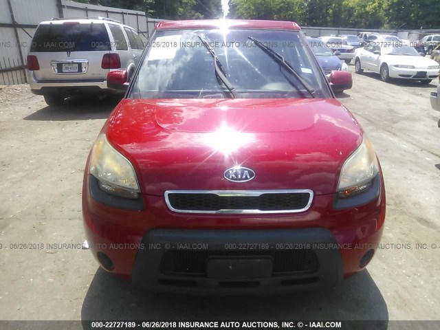 KNDJT2A24A7149673 - 2010 KIA SOUL +/!/SPORT RED photo 6