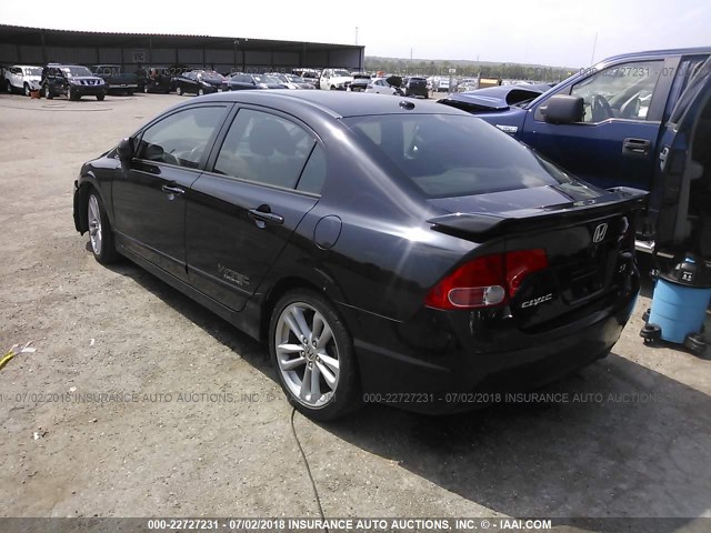 2HGFA55587H703541 - 2007 HONDA CIVIC SI BLACK photo 3