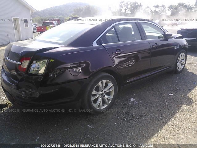 1FAHP2EWXBG172432 - 2011 FORD TAURUS SEL PURPLE photo 4