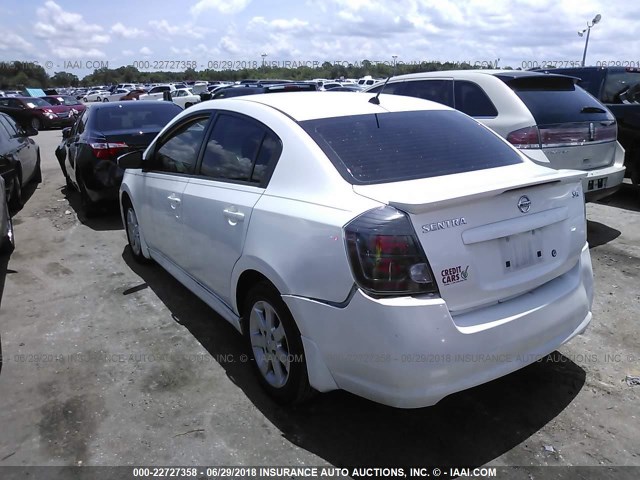 3N1AB6AP3BL619360 - 2011 NISSAN SENTRA 2.0/2.0S/SR/2.0SL WHITE photo 3