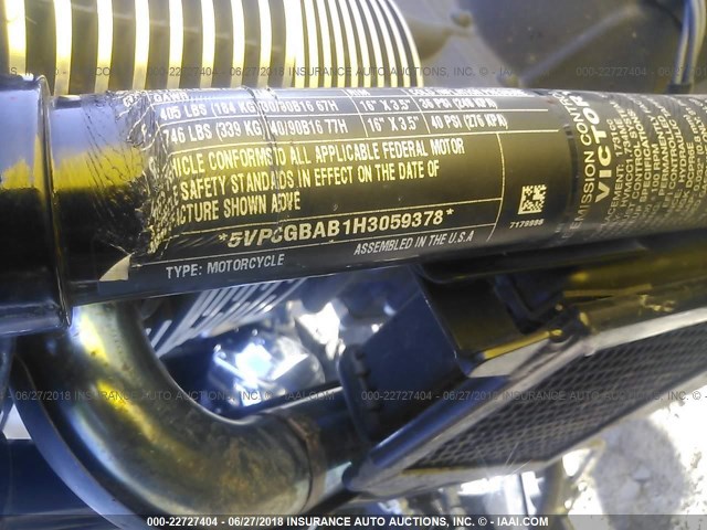 5VPCGBAB1H3059378 - 2017 VICTORY MOTORCYCLES GUNNER Boz foto 10