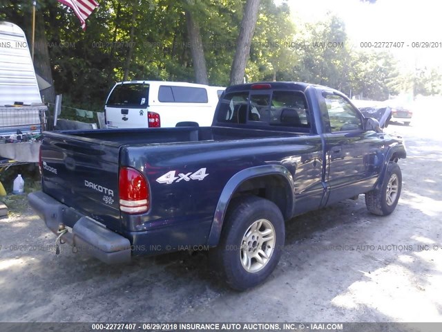 1D7GG16X93S152233 - 2003 DODGE DAKOTA SXT BLUE photo 4